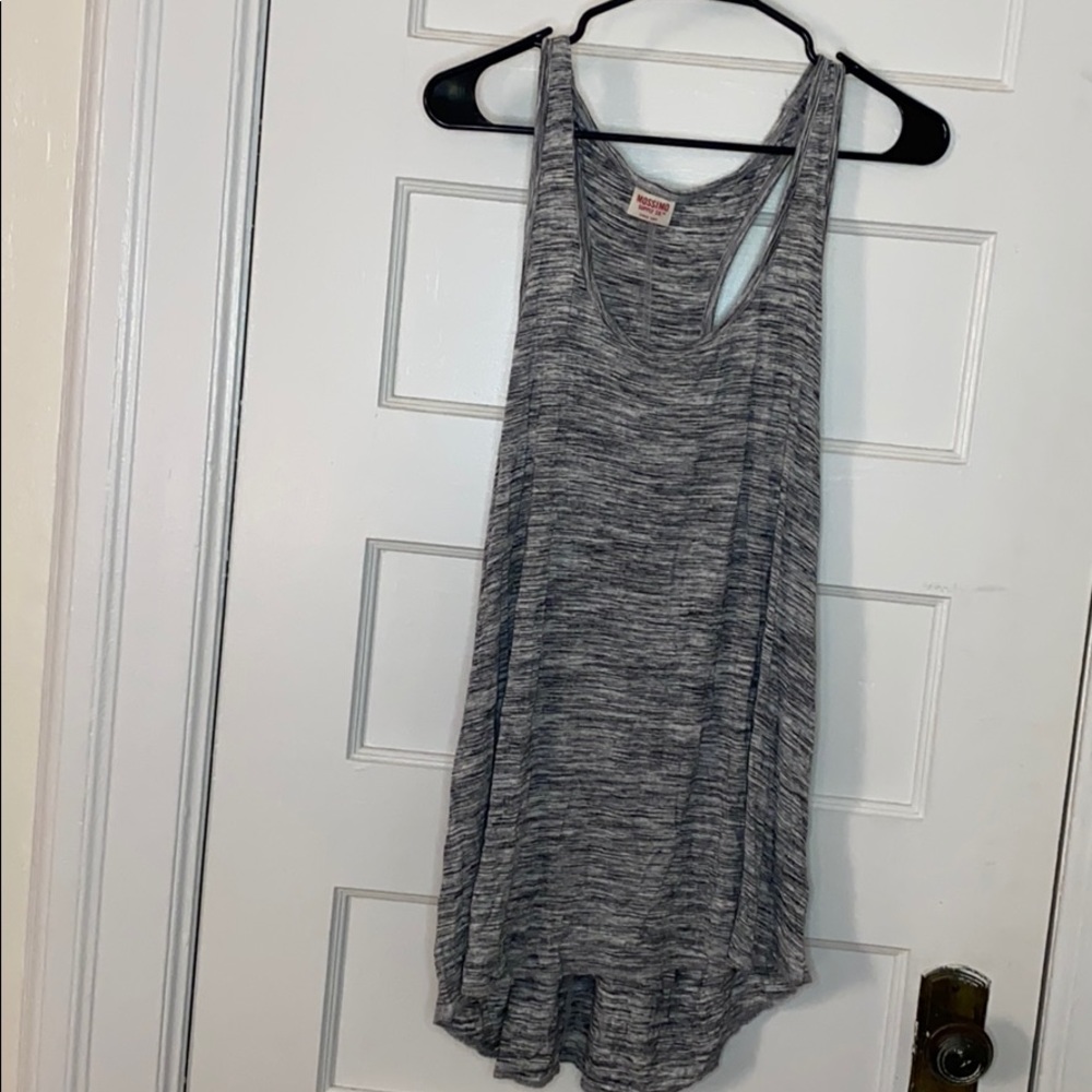 Grey and white workout tank